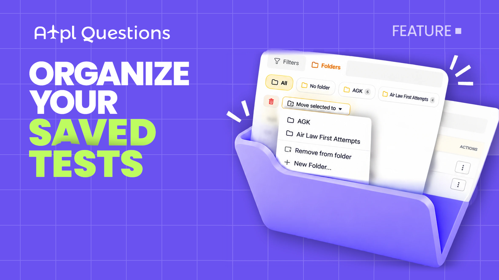 Folders for Saved Tests: Organise Your Study Your Way