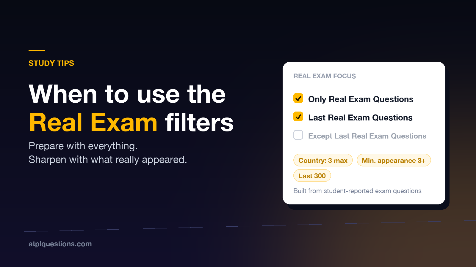When to Use the Only Real Exam and Last Real Exam Filters