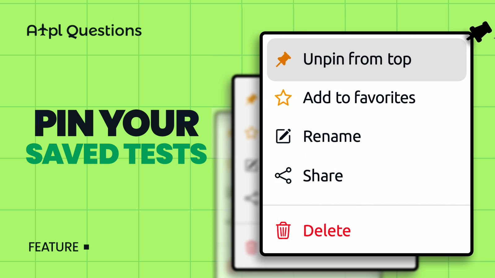 Pin Your Saved Tests: Keep the Ones That Matter at the Top