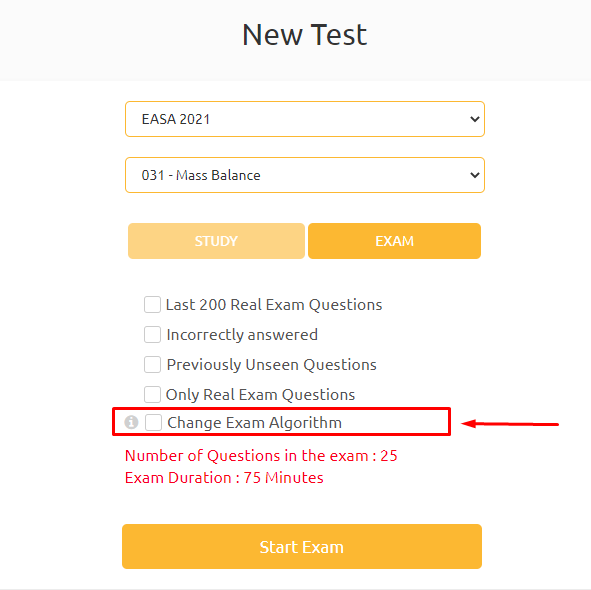 This filter prioritizes the questions you answer less frequently in the algorithm of showing you in exam mode